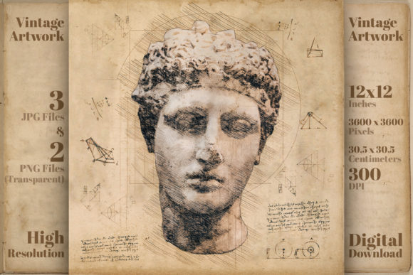 Download Marble Head Athlete Retro Drawing Sketch - Retro Collection