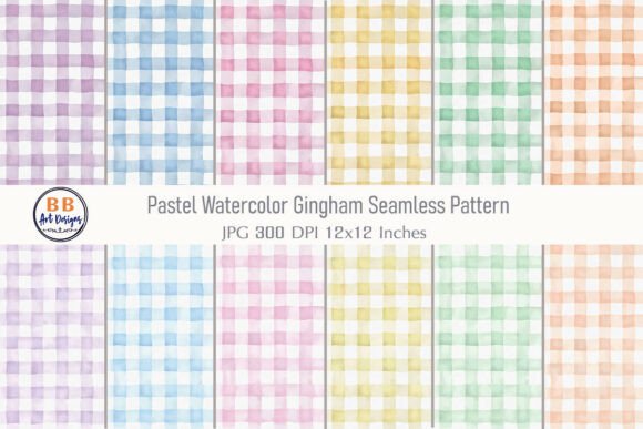 Download Pastel Watercolor Gingham Pattern Paper - Gingham Collection