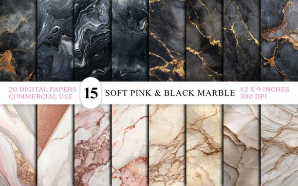 Download Soft Pink and Black Marble Texture Bg - Texture Collection