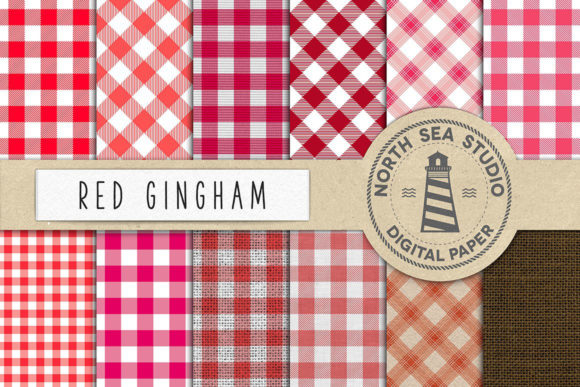 Download Red Gingham Digital Paper - Premium Resources
