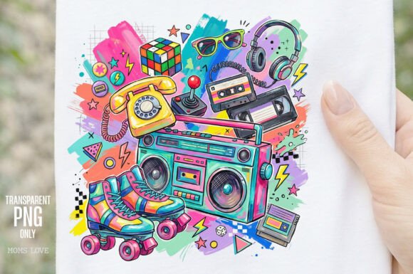 Download Retro 80s Nostalgia Collage PNG - Premium Resources