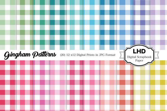 Download Rainbow Gingham Plaid Digital Papers - Gingham Collection