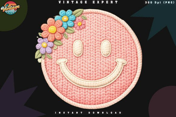 Download Floral Smiley Crochet Yarn Faux PNG - Crochet yarn faux Collection
