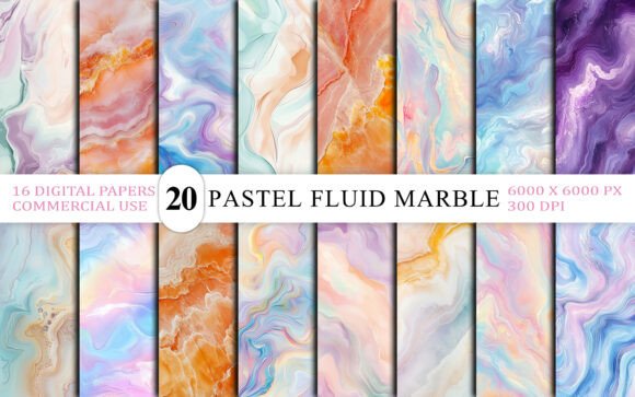 Download Elegant Pastel Fluid Marble Texture Pack - Texture Collection